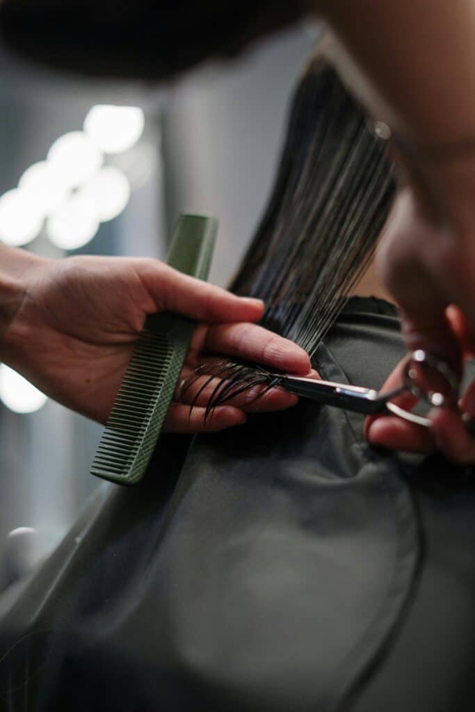 Lead Hairstylist Cutting Hair